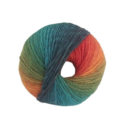 Nvzi Regenbogen-Garn, weich, 100 % Wolle, Farbverlauf, mehrfarbiges Garn zum Häkeln, Stricken, Gesamtlänge 180 m × 4,784 m, 200 g, J von Nvzi