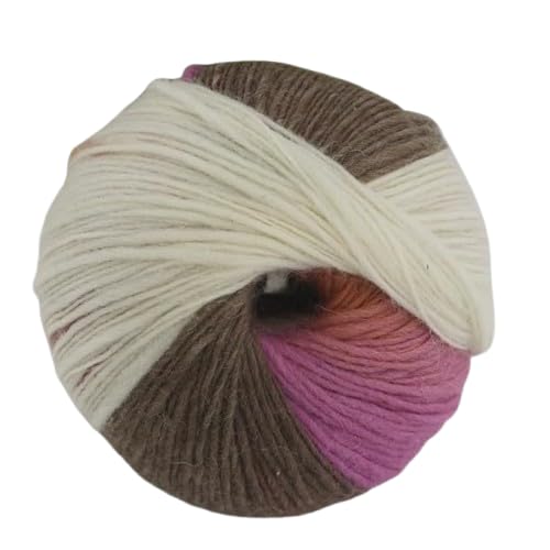 Nvzi Regenbogen-Garn, weich, 100 % Wolle, Farbverlauf, mehrfarbiges Garn zum Häkeln, Stricken, Gesamtlänge 180 m × 4,784 m, 200 g, V von Nvzi