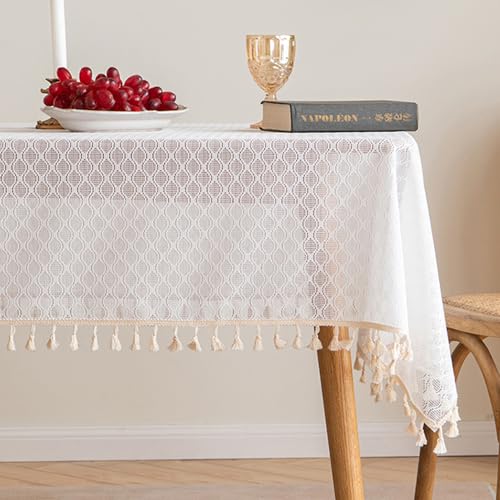 Nvzi Spitzentischdecke, rechteckig, Tischdecke für Küche, Esszimmer, Hochzeit, Party, Dekoration, Größe I: 134,6 x 299,7 cm, Weiß A Nvzi Spitzentischdecke, rechteckig, Tischdecke für Küche, Esszimmer, Hochzeit, Party, Dekoration, Größe I: 134,6 x 299,7 cm, Weiß A von Nvzi