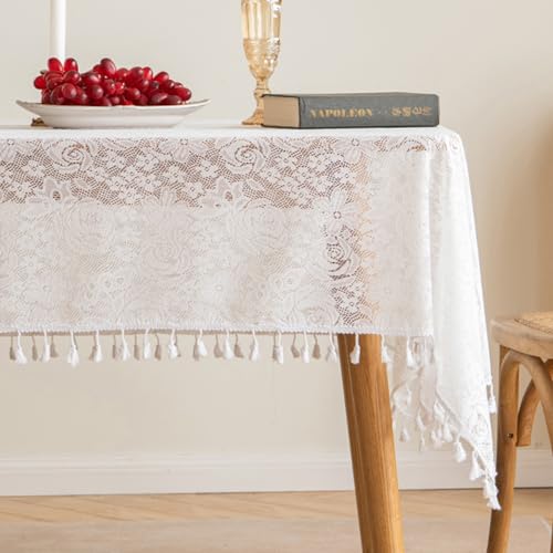 Nvzi Spitzentischdecke, rechteckig, Tischdecke für Küche, Esszimmer, Hochzeit, Party, Dekoration, Größe I: 134,6 x 299,7 cm, Weiß C Nvzi Spitzentischdecke, rechteckig, Tischdecke für Küche, Esszimmer, Hochzeit, Party, Dekoration, Größe I: 134,6 x 299,7 cm, Weiß C von Nvzi
