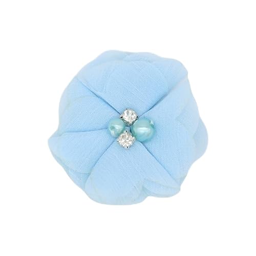 Nvzi Strass-Chiffon-Blumen, Stoffschleifen für Stirnbänder, Basteln, Party-Dekorationen, Hellblau, 10 Stück Nvzi Strass-Chiffon-Blumen, Stoffschleifen für Stirnbänder, Basteln, Party-Dekorationen, Hellblau, 10 Stück von Nvzi