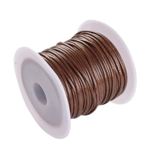 Nvzi Textil-Wachsschnur für Halsketten, Armbänder, Schmuck, Flechten, 1 mm, 2 Rollen, Braun von Nvzi