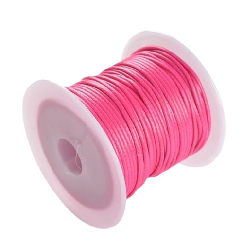 Nvzi Textil-Wachsschnur für Halsketten, Armbänder, Schmuck, Flechten, 1 mm, 2 Rollen, Dunkelrosa von Nvzi