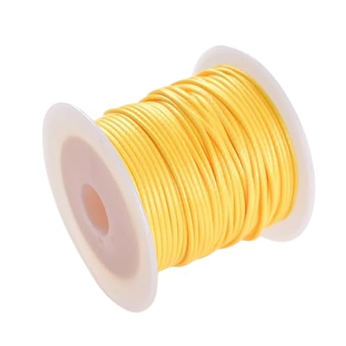 Nvzi Textil-Wachsschnur für Halsketten, Armbänder, Schmuck, Flechten, 1 mm, 2 Rollen, Gelb von Nvzi