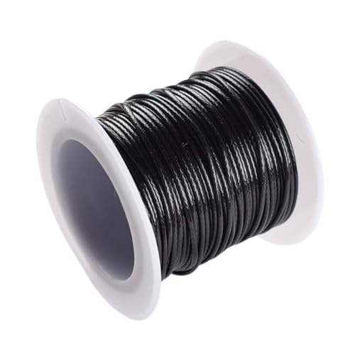 Nvzi Textil-Wachsschnur für Halsketten, Armbänder, Schmuck, Flechten, 1 mm, 2 Rollen, Schwarz Nvzi Textil-Wachsschnur für Halsketten, Armbänder, Schmuck, Flechten, 1 mm, 2 Rollen, Schwarz von Nvzi