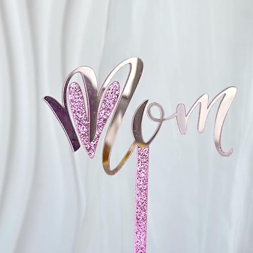 Nvzi Tortenaufsatz "Happy Mother's Day", Buchstabenaufsatz, Rosa, dekorative Party-Kuchendekoration für Muttertag (Rosa A) von Nvzi