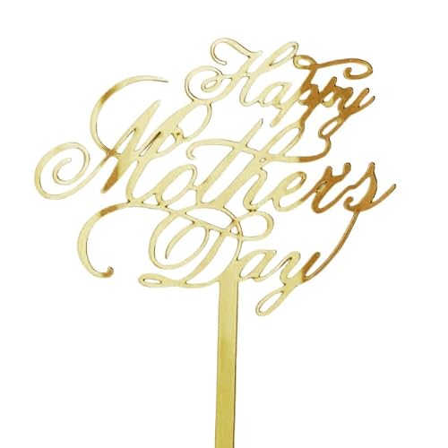 Nvzi Tortenaufsatz "Happy Mother's Day", für Mütter, Buchstaben, Rosa, dekorative Party-Kuchendekoration für Muttertag (Gold D) von Nvzi