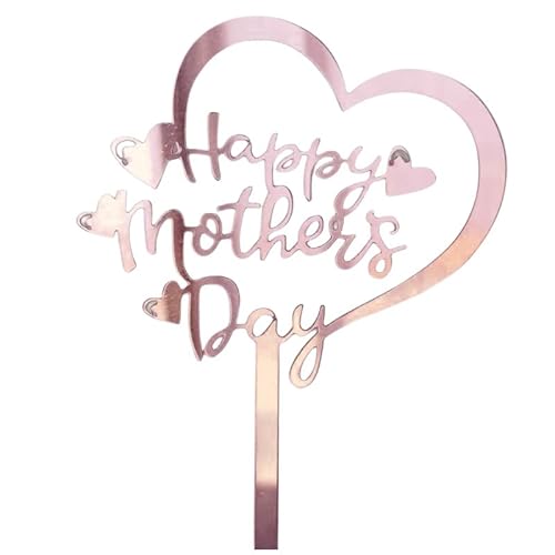 Nvzi Tortenaufsatz "Happy Mother's Day", für Mütter, Buchstaben, Rosa, dekorative Party-Kuchendekoration für Muttertag (Roségold A) von Nvzi