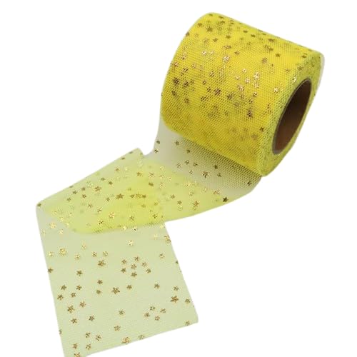 Nvzi Tüllband, 6 cm breit, für Dekoration, Weihnachten, Geschenkverpackung, Bastelband für Geschenkverpackungen, Dekoration, 22,7 m, Dunkelgelb Nvzi Tüllband, 6 cm breit, für Dekoration, Weihnachten, Geschenkverpackung, Bastelband für Geschenkverpackungen, Dekoration, 22,7 m, Dunkelgelb von Nvzi