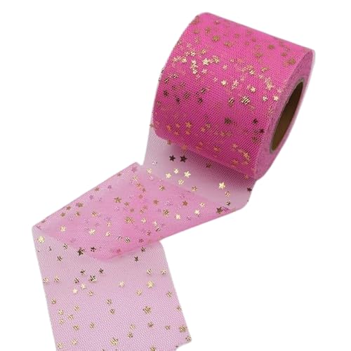 Nvzi Tüllband, 6 cm breit, für Dekoration, Weihnachten, Geschenkverpackung, Bastelband für Geschenkverpackungen, Dekoration, 22,7 m, Dunkelrosa Nvzi Tüllband, 6 cm breit, für Dekoration, Weihnachten, Geschenkverpackung, Bastelband für Geschenkverpackungen, Dekoration, 22,7 m, Dunkelrosa von Nvzi