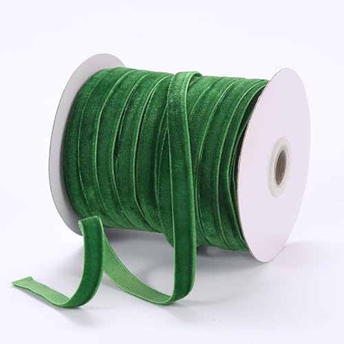 Nvzi Vintage-Samtband, 1,9 cm x 45,7 m, Weihnachtsband für Geschenkverpackungen, Urlaub, Blumenband, Grün Nvzi Vintage-Samtband, 1,9 cm x 45,7 m, Weihnachtsband für Geschenkverpackungen, Urlaub, Blumenband, Grün von Nvzi