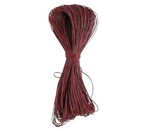 Nvzi Wachsschnur für Armbandherstellung, Gewachste Faden Armband Schnur, Gewachste Polyesterschnur Armband Seil für DIY Armbänder, Halskette, Dunkelrot von Nvzi