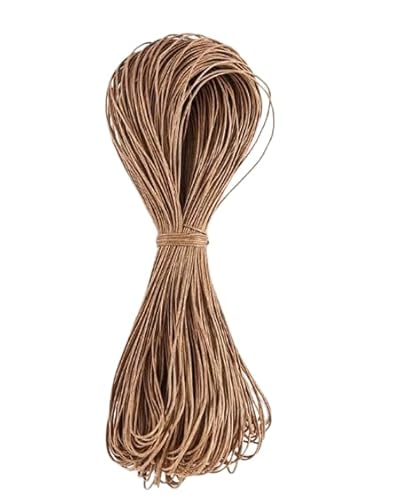 Nvzi Wachsschnur für Armbandherstellung, Gewachste Faden Armband Schnur, Gewachste Polyesterschnur Armband Seil für DIY Armbänder, Halskette, Hellbraun von Nvzi