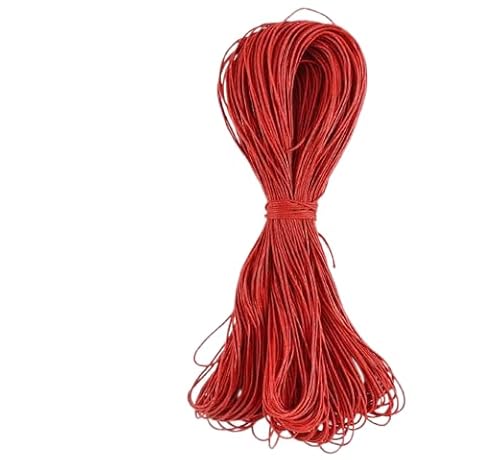Nvzi Wachsschnur für Armbandherstellung, Gewachste Faden Armband Schnur, Gewachste Polyesterschnur Armband Seil für DIY Armbänder, Halskette, Rot von Nvzi
