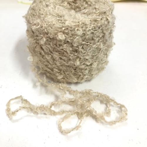 Nvzi Weiche Plüschwolle, Acryl, für Puppenhaar, Häkeln, Stricken, Nadelfilzen, Puppenhaar, lockiges Haar, Spulen aus Wollfilz, kardierte Schafwolle, Roving, Fasern, 50 g (helles Khaki) von Nvzi