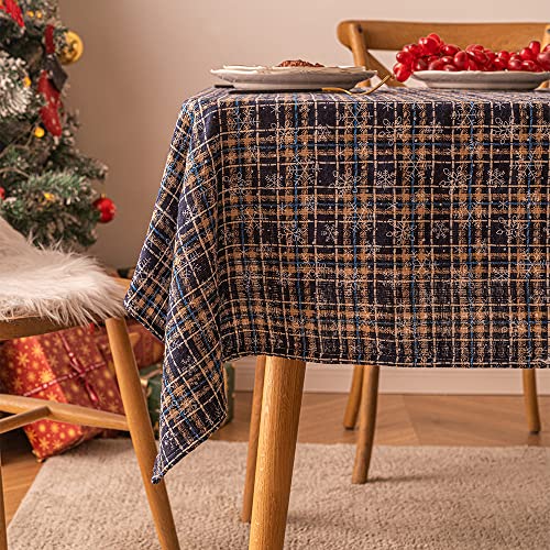 Nvzi Weihnachtliche Tischdecke, rechteckig, Tischdecke für Bauernhaus, Weihnachtsfeier, Dekoration, blaues Gittermuster, Schneeflocken, Größe G: 140 x 239 cm Nvzi Weihnachtliche Tischdecke, rechteckig, Tischdecke für Bauernhaus, Weihnachtsfeier, Dekoration, blaues Gittermuster, Schneeflocken, Größe G: 140 x 239 cm von Nvzi