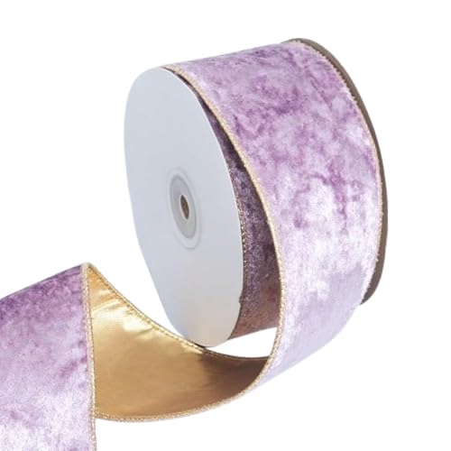 Nvzi Weihnachts-Samtband, 6,2 cm, Vintage-Stil, breiter Drahtrand, Wickelband für Weihnachten, Hochzeit, Dekoration, Geschenkverpackung, Schleife, Lila, 9,1 m Nvzi Weihnachts-Samtband, 6,2 cm, Vintage-Stil, breiter Drahtrand, Wickelband für Weihnachten, Hochzeit, Dekoration, Geschenkverpackung, Schleife, Lila, 9,1 m von Nvzi