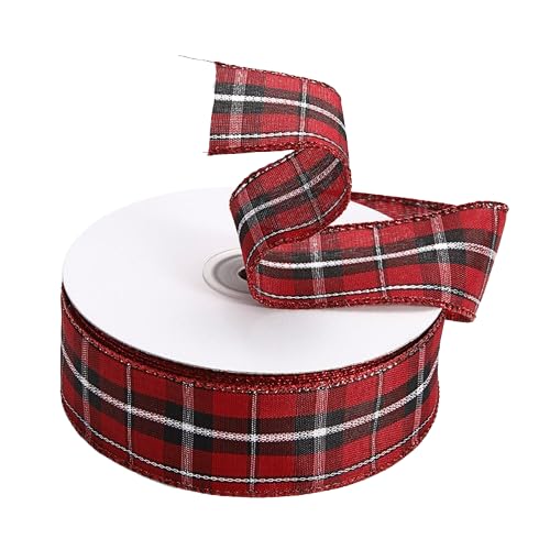 Nvzi Weihnachtsband aus Jute, 4,5 m, Geschenkband, Weihnachtsdekoband für Kranz, Schleife, Geschenkdekoration, Stil R von Nvzi