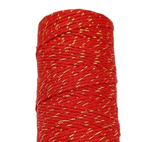 Nvzi - b 1,5 mm gedrehte Makramee-Baumwollkordel, Golddraht, Flechtgarn, Beige, zum Stricken, Basteln, Schmuckherstellung, Pflanzenwandaufhänger, Hausgartendekoration, Rot A Nvzi - b 1,5 mm gedrehte Makramee-Baumwollkordel, Golddraht, Flechtgarn, Beige, zum Stricken, Basteln, Schmuckherstellung, Pflanzenwandaufhänger, Hausgartendekoration, Rot A von Nvzi