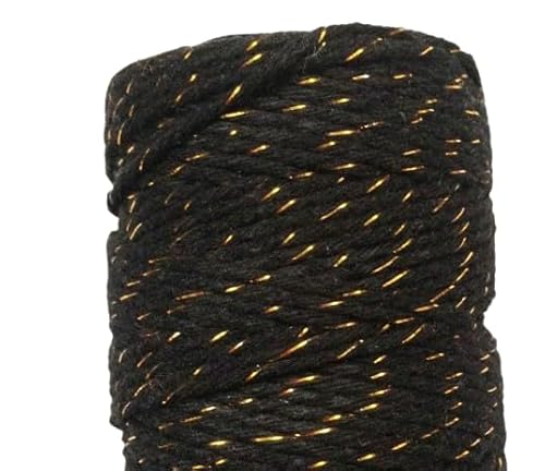 Nvzi - b 1,5 mm gedrehte Makramee-Baumwollkordel, Golddraht, Flechtgarn, Beige, zum Stricken, Basteln, Schmuckherstellung, Pflanzenwandaufhänger, Heim-/Gartendekoration, Schwarz B Nvzi - b 1,5 mm gedrehte Makramee-Baumwollkordel, Golddraht, Flechtgarn, Beige, zum Stricken, Basteln, Schmuckherstellung, Pflanzenwandaufhänger, Heim-/Gartendekoration, Schwarz B von Nvzi