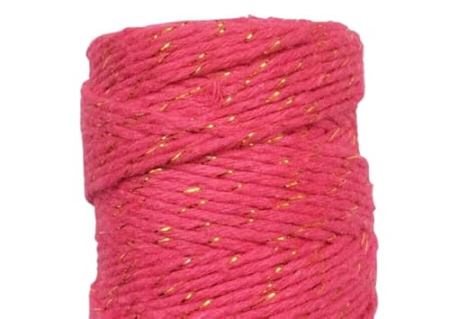 Nvzi - b 109 Meter 1,5 mm gedrehte Makramee-Baumwollkordel, Golddraht, Flechtgarn, Bindfaden, zum Stricken, Basteln, Schmuckherstellung, Pflanzenaufhänger, Heim-/Gartendekoration, Rose Nvzi - b 109 Meter 1,5 mm gedrehte Makramee-Baumwollkordel, Golddraht, Flechtgarn, Bindfaden, zum Stricken, Basteln, Schmuckherstellung, Pflanzenaufhänger, Heim-/Gartendekoration, Rose von Nvzi
