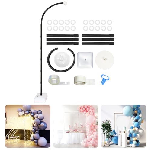 2,4 m verstellbarer Ballonbogenständer, biegbares Ballonbogen-Set mit Ständer für Geburtstag, Hochzeit, Babyparty, Party (schwarz) von Nwvuop
