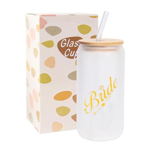 Nwvuop Bride to Be Gifts Glasbecher, 473 ml, Brautparty, Hochzeit, Verlobung, Geschenke Nwvuop Bride to Be Gifts Glasbecher, 473 ml, Brautparty, Hochzeit, Verlobung, Geschenke von Nwvuop