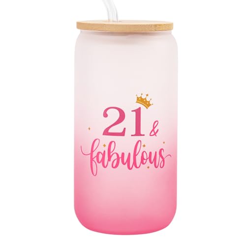 Nwvuop Glasbecher zum 21. Geburtstag für sie, Tochter, 473 ml Nwvuop Glasbecher zum 21. Geburtstag für sie, Tochter, 473 ml von Nwvuop