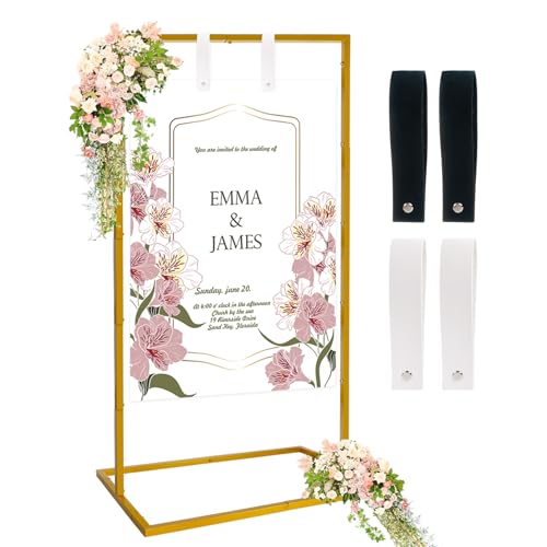 Nwvuop Verstellbarer Ständer für Hochzeitsschilder, Metall-Staffelei für Hochzeit, Willkommensschild (Gold) von Nwvuop