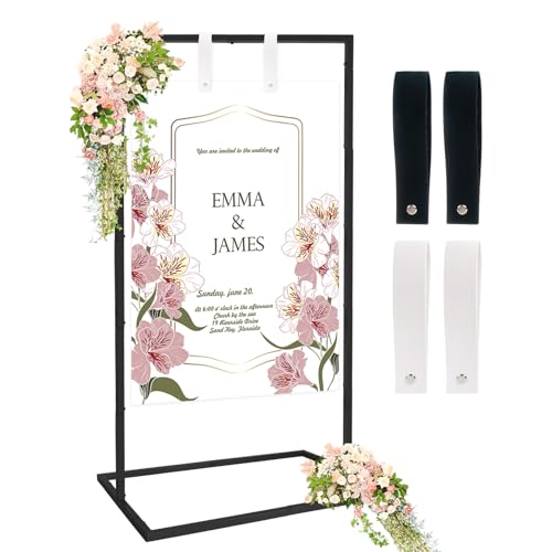 Nwvuop Verstellbarer Ständer für Hochzeitsschilder, Metall-Staffelei für Hochzeit, Willkommensschild (schwarz) von Nwvuop