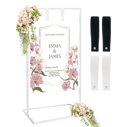 Nwvuop Verstellbarer Ständer für Hochzeitsschilder, Metall-Staffelei für Hochzeit, Willkommensschild (weiß) von Nwvuop