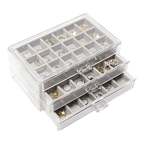 Nwvuop Schmuckschatulle Acryl Schmuckkästchen Ring aufbewahrung Schmuckaufbewahrung Organizer für ohrringe Ring Jewellery Organizer Grau Nwvuop Schmuckschatulle Acryl Schmuckkästchen Ring aufbewahrung Schmuckaufbewahrung Organizer für ohrringe Ring Jewellery Organizer Grau von Nwvuop