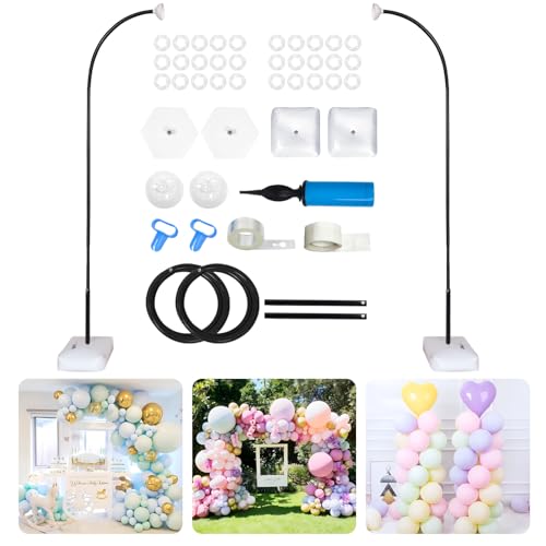 Wiederverwendbarer Ballonbogenständer, biegbar, halber Ballonbogen, Rahmen-Kit für Geburtstag, Hochzeit, Babyparty, Party, 2,5 m (schwarz) von Nwvuop