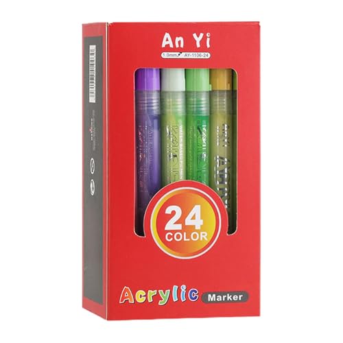 Nybhyjka Acrylfarben, Acrylstifte für die Malerei | Hochpigmentierte Stoffmarker - Wasserdichtes Malwerkzeug, Handwerkskunstzubehör für professionelle oder Anfänger von Nybhyjka