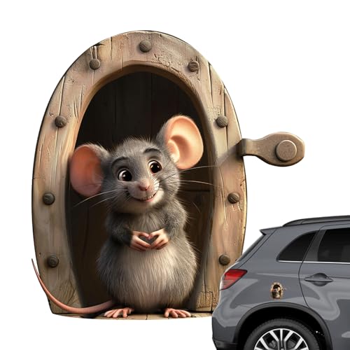 Nybhyjka Mäuse-Loch-Aufkleber, Cartoon-Mäuse, Wandaufkleber, starke Haftung, Heimbedarf, abziehen und aufkleben, Auto-Dekoration Aufkleber für Schlafzimmer, Wohnzimmer von Nybhyjka
