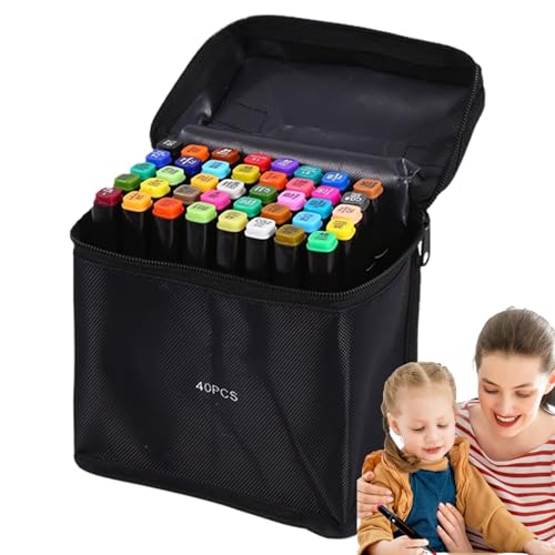 Nybhyjka Malstifte,40 Farben Ausmal-Marker Set Für Erwachsene Mit Schnelltrocknender Tinte - Schnelltrocknende Doppelspitze Für Scrapbooking Journaling Schule Zuhause Kunstunterricht Erwachsene Nybhyjka Malstifte,40 Farben Ausmal-Marker Set Für Erwachsene Mit Schnelltrocknender Tinte - Schnelltrocknende Doppelspitze Für Scrapbooking Journaling Schule Zuhause Kunstunterricht Erwachsene von Nybhyjka