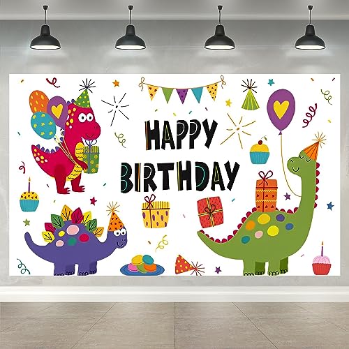 Dinosaurier-Thema Alles Gute zum Geburtstag Dekorationen Hintergrund, Buntes Dino Alles Gute zum Geburtstag Banner, Geburtstagsfeier liefert Fotohintergrund für Mädchen Jungen Männer Dinosaurier-Thema Alles Gute zum Geburtstag Dekorationen Hintergrund, Buntes Dino Alles Gute zum Geburtstag Banner, Geburtstagsfeier liefert Fotohintergrund für Mädchen Jungen Männer von NymphFable