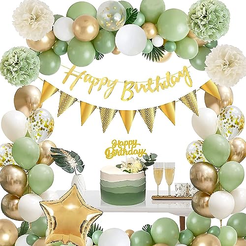 Grün und Gold Party Dekorationen 62 Stück Grüner Ballon Bogen Girlande Kit Metall und Pailletten Luftballons Papier Pom Poms Blumen Pastell Alles Gute zum Geburtstag Banner Grüne Party Zubehör Grün und Gold Party Dekorationen 62 Stück Grüner Ballon Bogen Girlande Kit Metall und Pailletten Luftballons Papier Pom Poms Blumen Pastell Alles Gute zum Geburtstag Banner Grüne Party Zubehör von NymphFable
