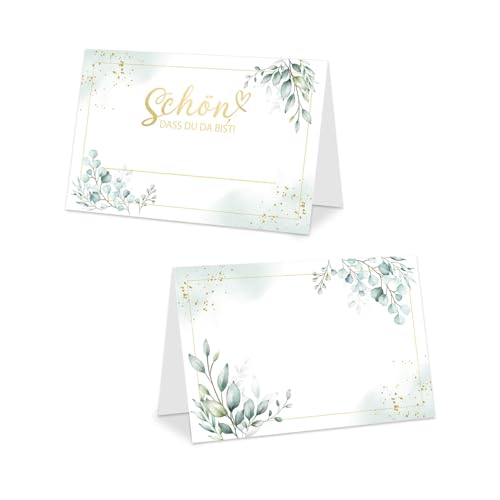 50 Stück Tischkarten Eukalyptus, Schön dass du da bist Platzkarten Grün Namenskarten zum Beschriften Tischdekoration für Hochzeit Geburtstag Konfirmation Kommunion Taufe Feier usw. 50 Stück Tischkarten Eukalyptus, Schön dass du da bist Platzkarten Grün Namenskarten zum Beschriften Tischdekoration für Hochzeit Geburtstag Konfirmation Kommunion Taufe Feier usw. von Nytlivet