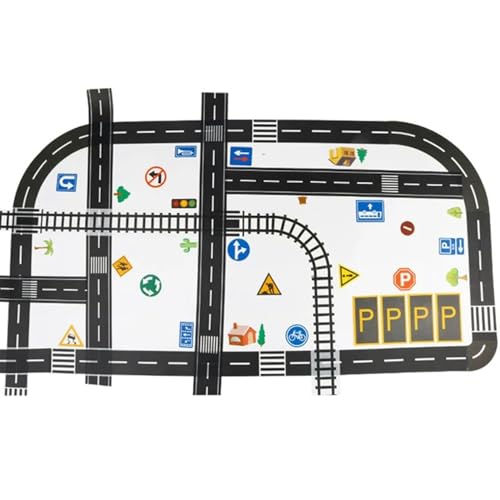 Nyutcwe 1 Set Road Tape für Spielzeugautos & Züge, Verschiedene Rennstreckenbande, Pädagogik -DIY -Autospur, Kinderartikel und Erinnerung, Spielen und Lernen von Nyutcwe