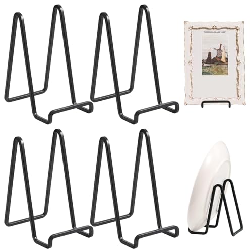 Nyutcwe 4 Stück Tellerständer für Display, 15,2 cm, stabiler Buchständer, dekorativ, robust, korrosionsbeständig, Eisenständer für Teller, Bücher, Fotos, Tischkunstständer für Teller, Bücher, Fotos von Nyutcwe