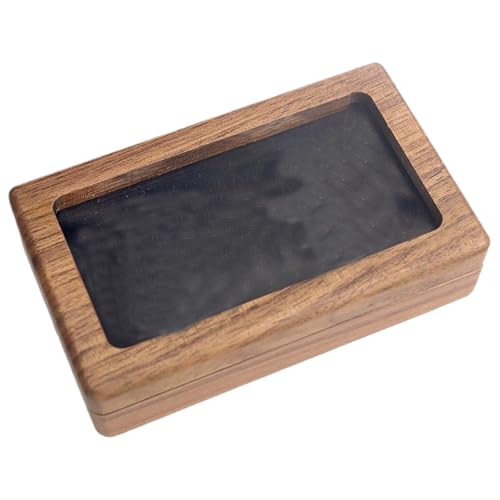 Nyutcwe Challenge Coin Display Elegantes Holz 2 -Münzaufstellung mit Glasabdeckung mit Magnetverschluss für Schmuck und Sammler von Nyutcwe