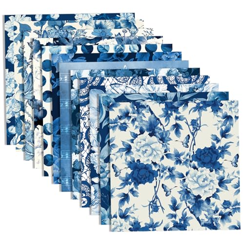 Scrapbook Paper 12x12, 24 Blätter Blue Aquarell Scrapbook Paper, dekorativer doppelseitiger Karton für DIY-Herstellung Karten Kunst Journaling Scrapbooking 12x12 von Nyutcwe
