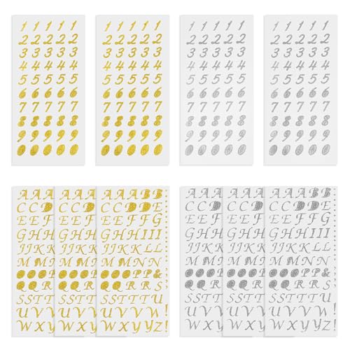 NyxSeat 10 Aufkleber, Buchstabenaufkleber, Zahlenaufkleber, Goldaufkleber, Selbstklebende Aufkleber, Geeignet Für Handarbeit von NyxSeat