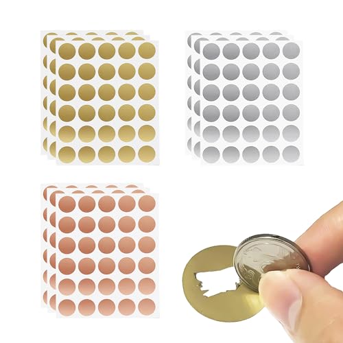 270 Stück Rubbelaufkleber, runde selbstklebende Etiketten, selbstgemachte DIY-Rubbelkarten, personalisierte kreative Accessoires, geeignet für Kinderbelohnungen, Geburtstagsüberraschungen von NyxSeat