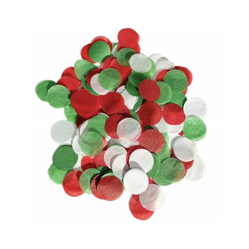 3000 Stück Geburtstagskonfetti, Bunte runde Papierstücke, Party-Feier-Dekoration, Ballonfüllzubehör, geeignet für Hochzeiten, Geburtstage, (weiß, rot, grün) von NyxSeat