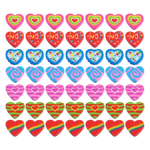 49 Stück Bunte Herzförmige Radiergummis, Spielzeug-Radiergummis, Knet-Radiergummis, Kindergeschenke, Schulbedarf, Schülerpreise, Radiergummis Für Mädchen (Farbe) von NyxSeat
