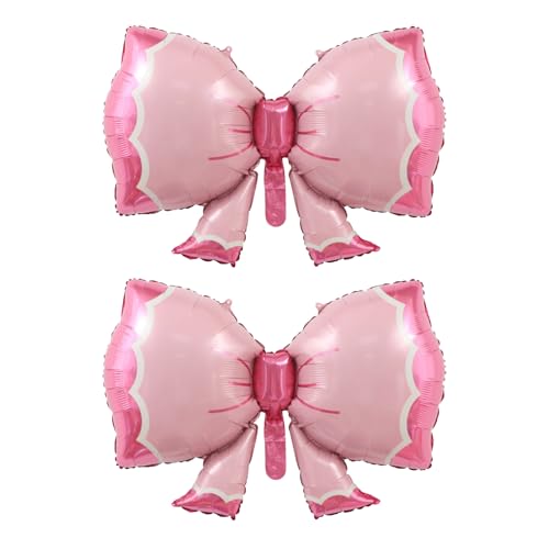Nzexlyva 2 Stück Schleifen-Luftballons, rosa Schleife, Geburtstagsdekorationen, Jumbo-Bowknot-Folienballon, Bogen-Ballon-Dekoration, Geburtstagsdekoration, für Babypartys, Mädchen, Partyzubehör von Nzexlyva
