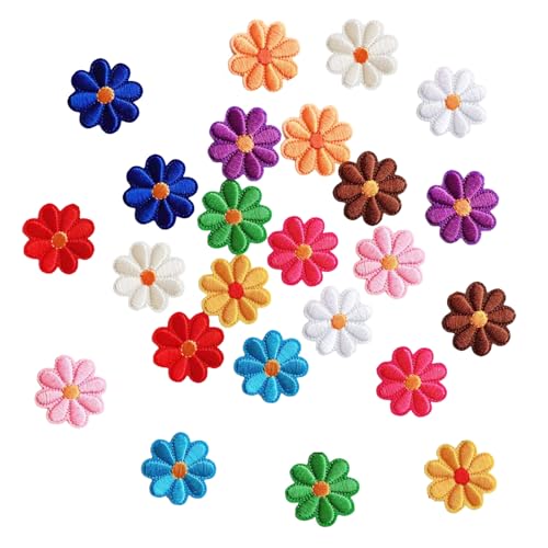 Nzexlyva 24 Stück Blumen Bügelbilder für Kleidung, Stickerei Bügelbilder farbig bestickt Nähen zum Aufbügeln oder Nähen auf Kleidung, Hüte, Jeans, Schuhe, Taschen (bunt) von Nzexlyva