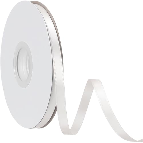Nzexlyva Weißes Band, 6 mm, 20 Yard Ballonband, Ripsband, dünne feste Seide, Hochzeitsstrauß, personalisierte Dekoration, Satinband für Valentinstag, Geschenkverpackung, Kuchenschachtel, Schleifen Nzexlyva Weißes Band, 6 mm, 20 Yard Ballonband, Ripsband, dünne feste Seide, Hochzeitsstrauß, personalisierte Dekoration, Satinband für Valentinstag, Geschenkverpackung, Kuchenschachtel, Schleifen von Nzexlyva
